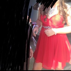 Rachel Allen Red Prom Dress